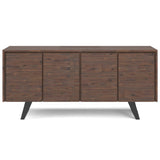 Lowry Large 4 Door Sideboard Buffet In Distressed Charcoal Brown