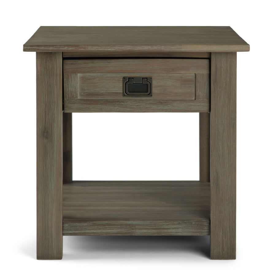 Monroe Solid Acacia Wood 22 In Wide Square End Table