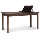 Monroe Solid Acacia Wood Rustic 60 Inch Wide Desk In Distressed Charcoal Brown