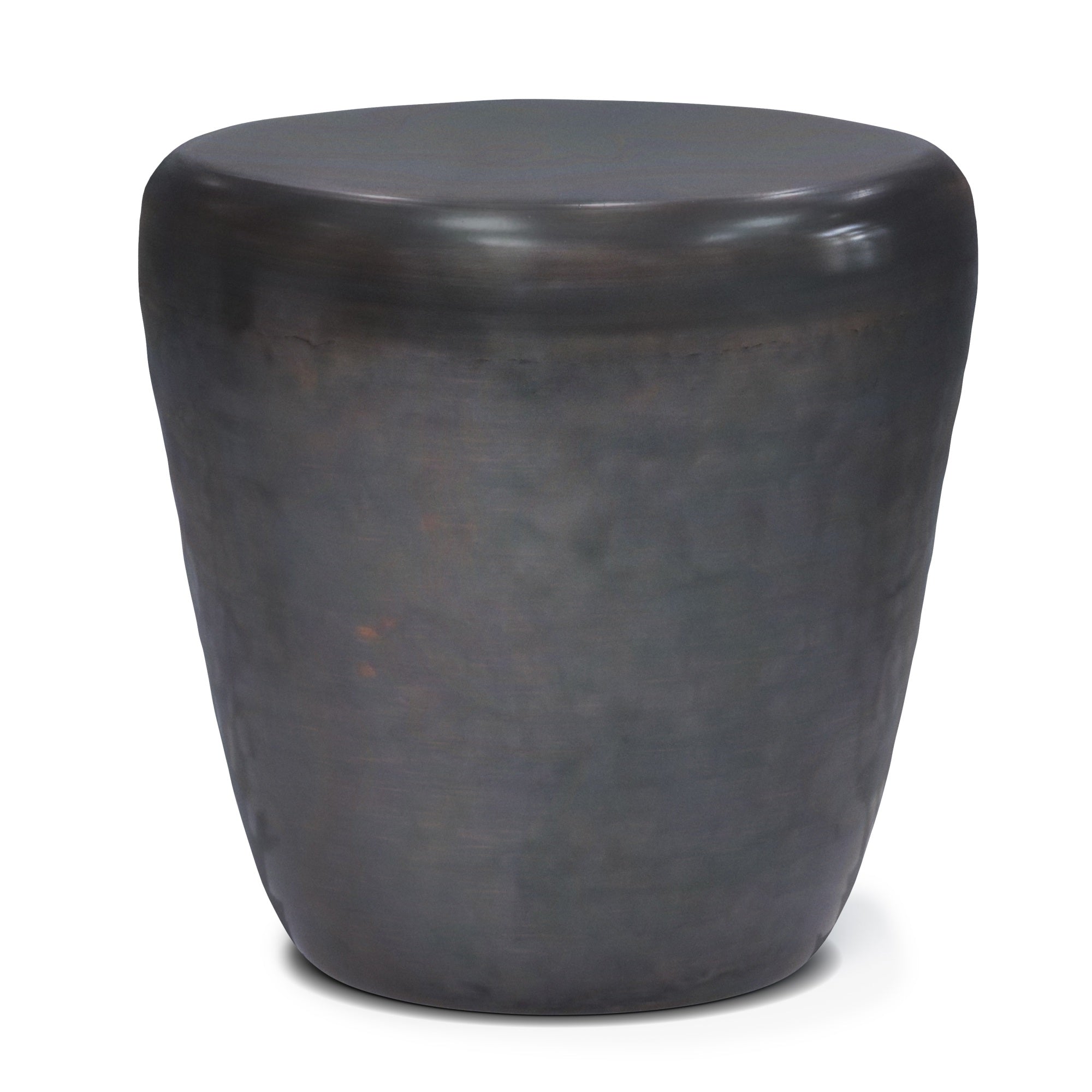 Garvy Industrial 20 Inch Wide Metal Accent Side Table In Antique Copper, Fully Assembled