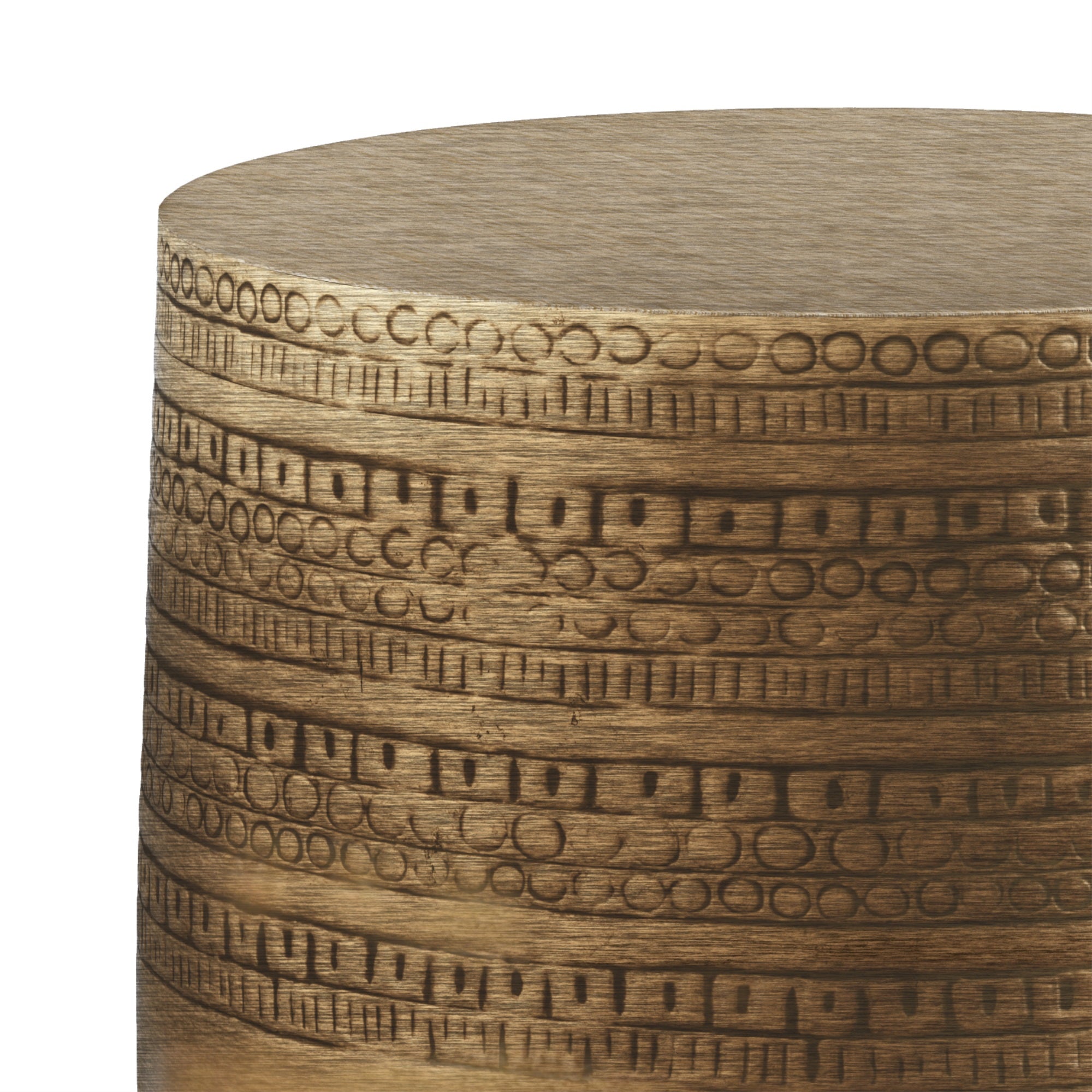 Johnsen Boho 15 Inch Wide Metal Large Accent Side Table In Antique Gold, Fully Assembled