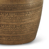 Johnsen Boho 15 Inch Wide Metal Large Accent Side Table In Antique Gold, Fully Assembled