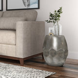 Flanigan Metal Accent Table In Antique Silver