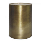 Corbin Industrial 16 Inch Wide Metal Metal Side Table In Antique Gold , Fully Assembled