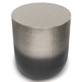 Nova Boho 19 Inch Wide Metal Metal Side Table In Silver Ombre, Fully Assembled