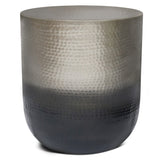 Nova Boho 19 Inch Wide Metal Metal Side Table In Silver Ombre, Fully Assembled