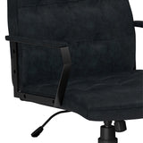 Foley Swivel Office Chair In Distressed Blue Faux Leather