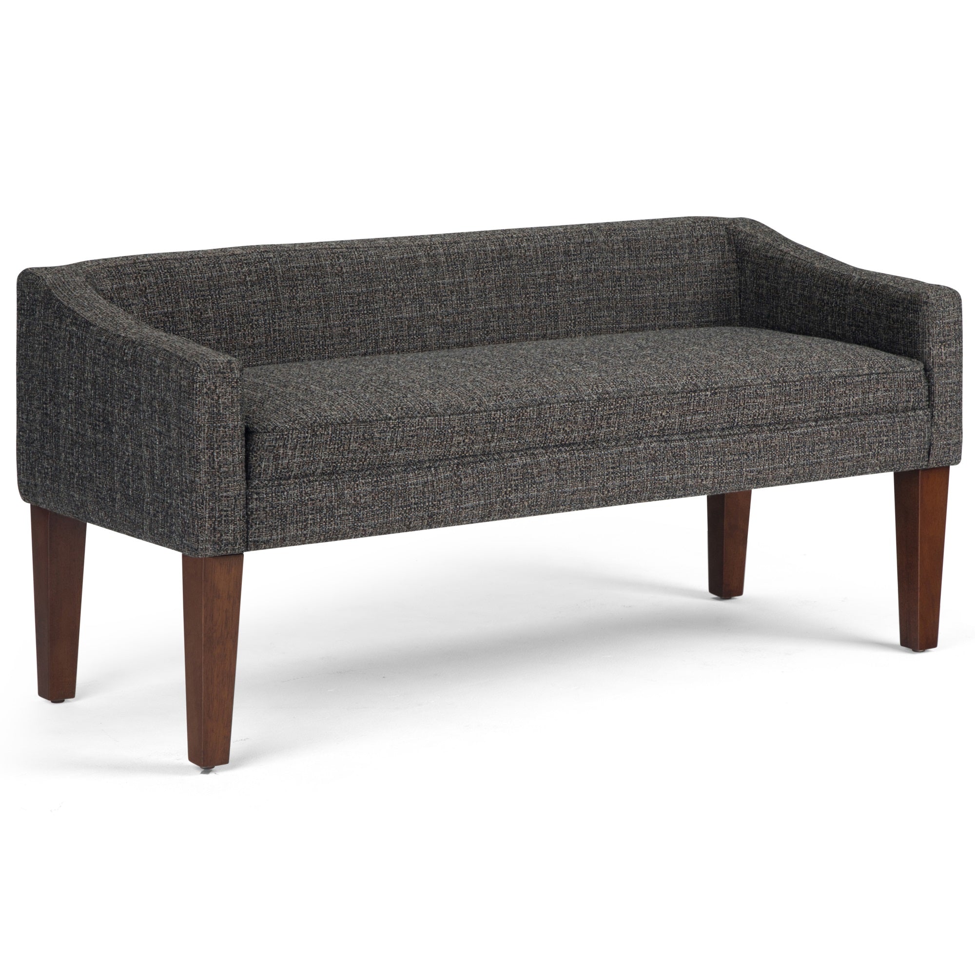 Parris 50 Inch Wide Contemporary Upholstered Bench In Dark Grey