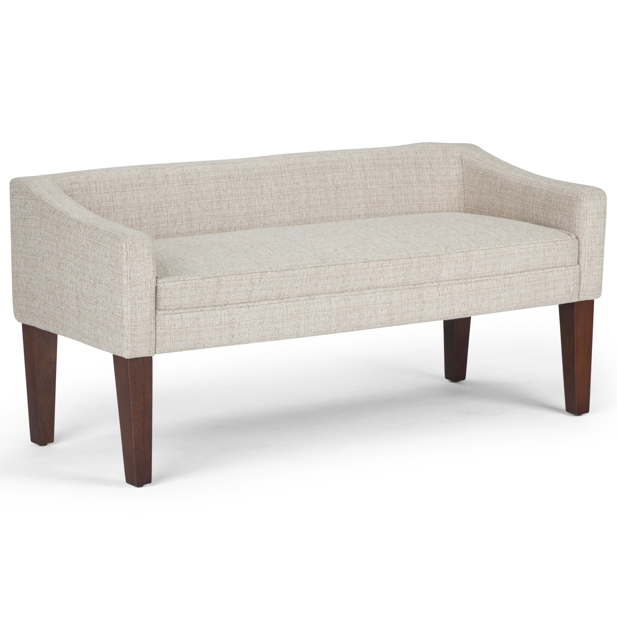 Parris 50 Inch Wide Contemporary Upholstered Bench In Platinum