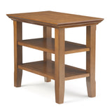 Acadian Solid Wood 14 Inch Wide Rectangle Transitional Narrow Side Table In Light Golden Brown