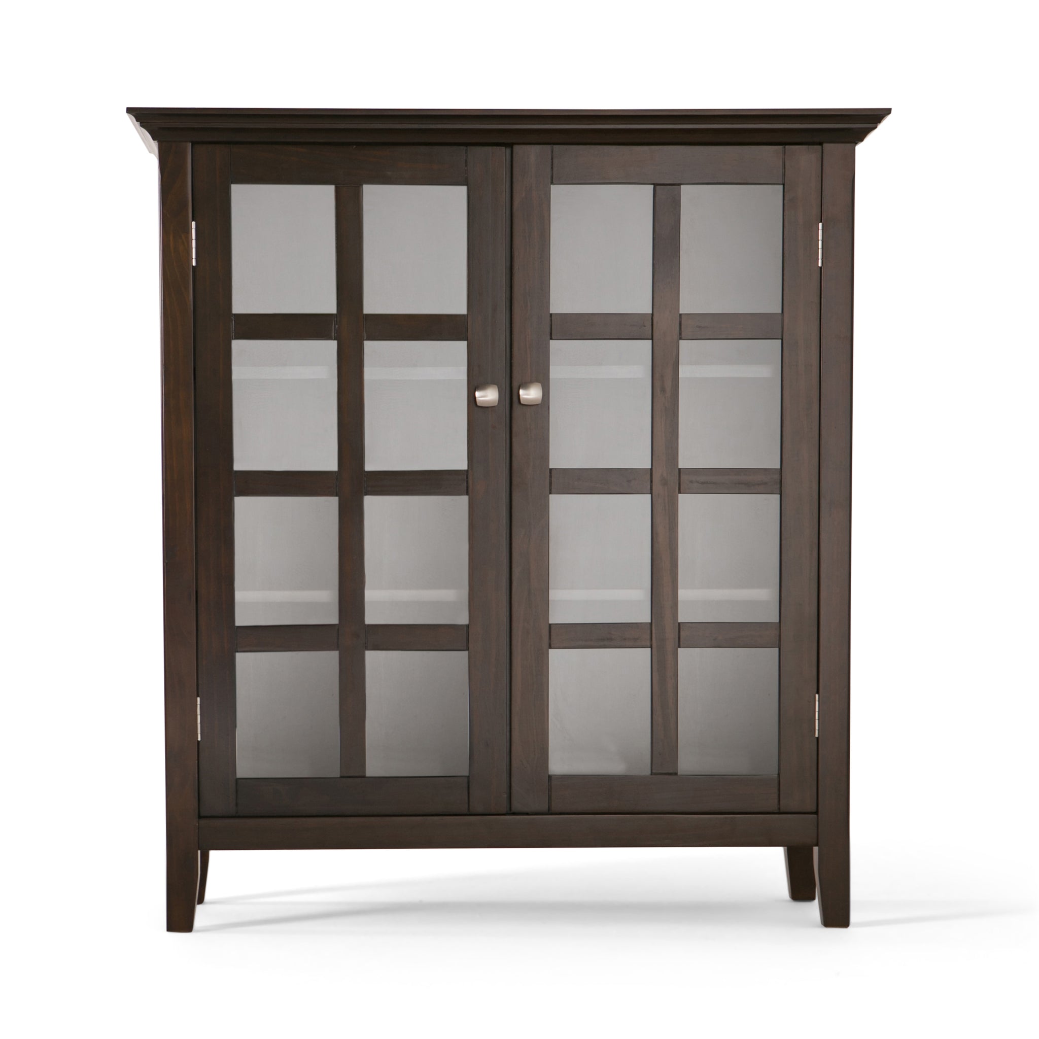 Acadian Solid Wood 39 Inch Wide Transitional Medium Storage Cabinet In Brunette Brown
