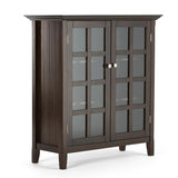 Acadian Solid Wood 39 Inch Wide Transitional Medium Storage Cabinet In Brunette Brown