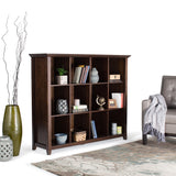 Acadian Solid Wood 48 Inch X 57 Inch Transitional 12 Cube Storage In Brunette Brown