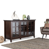 Acadian Solid Wood 62 Inch Wide Transitional Wide Storage Cabinet In Brunette Brown