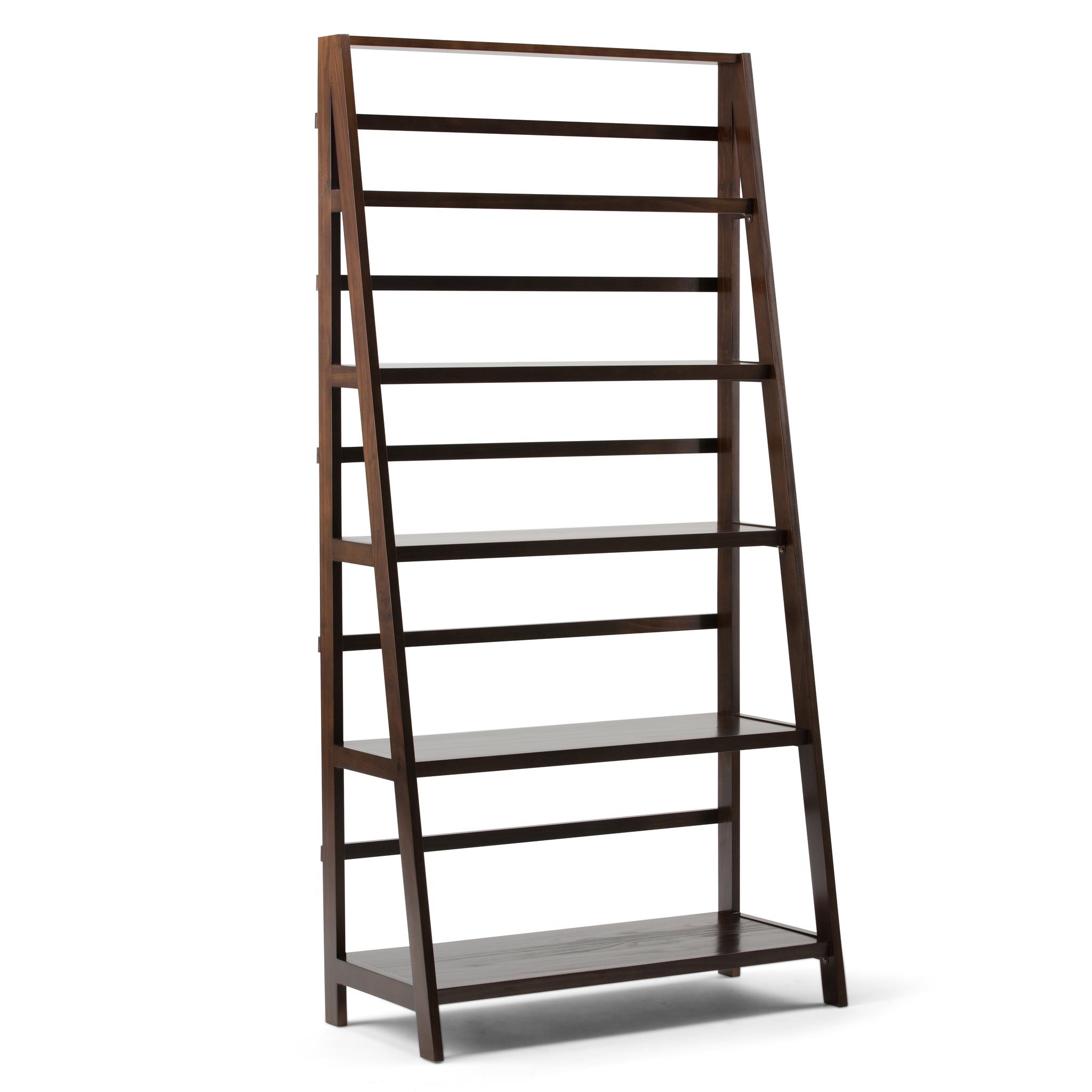 Acadian Solid Wood 72 Inch X 36 Inch Transitional Wide Bookcase In Brunette Brown
