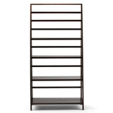Acadian Solid Wood 72 Inch X 36 Inch Transitional Wide Bookcase In Brunette Brown