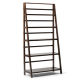 Acadian Solid Wood 72 Inch X 36 Inch Transitional Wide Bookcase In Brunette Brown