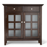 Acadian Solid Wood 36 Inch Wide Transitional Entryway Hallway Storage Cabinet In Brunette Brown
