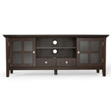 Acadian Solid Wood 60 Inch Wide Transitional Tv Media Stand In Brunette Brown For Tvs Up To 65 Inches