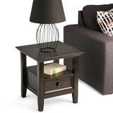 Amherst Solid Wood 19 Inch Wide Square Transitional End Table In Hickory Brown