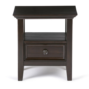 Amherst Solid Wood 19 Inch Wide Square Transitional End Table In Hickory Brown