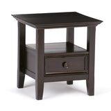 Amherst Solid Wood 19 Inch Wide Square Transitional End Table In Hickory Brown