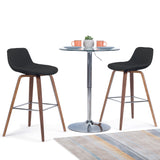 Randolph Mid-Century Modern Bentwood Counter Height Stool (Set Of 2) In Black Faux Leather