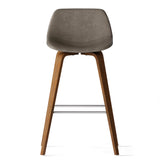 Randolph Mid-Century Modern Bentwood Counter Height Stool (Set Of 2) In Distressed Grey Faux Leather