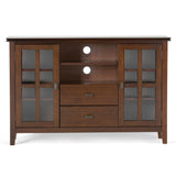 Artisan Solid Wood 53 Inch Wide Transitional Tv Media Stand In Russet Brown For Tvs Up To 60 Inches