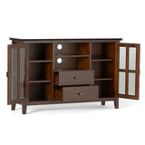 Artisan Solid Wood 53 Inch Wide Transitional Tv Media Stand In Russet Brown For Tvs Up To 60 Inches