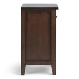 Artisan Solid Wood 24 Inch Wide Transitional Bedside Nightstand Table In Russet Brown