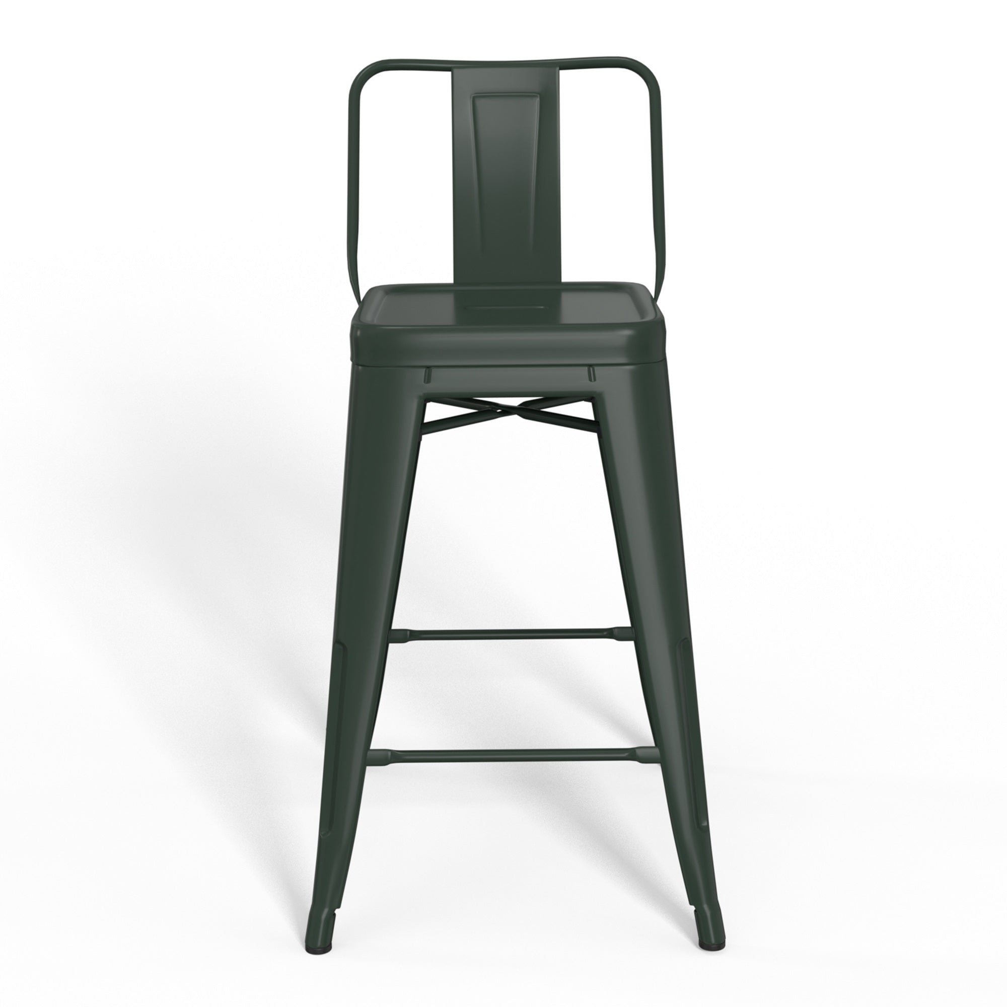 Rayne 24 Inch Metal Counter Height Stool (Set Of 2) In Deep Sage Green