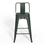 Rayne 24 Inch Metal Counter Height Stool (Set Of 2) In Deep Sage Green