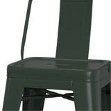 Rayne 24 Inch Metal Counter Height Stool (Set Of 2) In Deep Sage Green