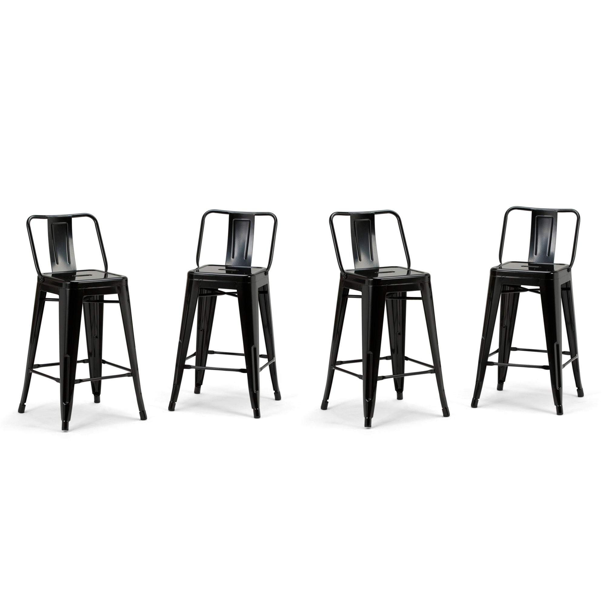 Rayne 24 Inch Metal Counter Height Stool (Set Of 4) In Black