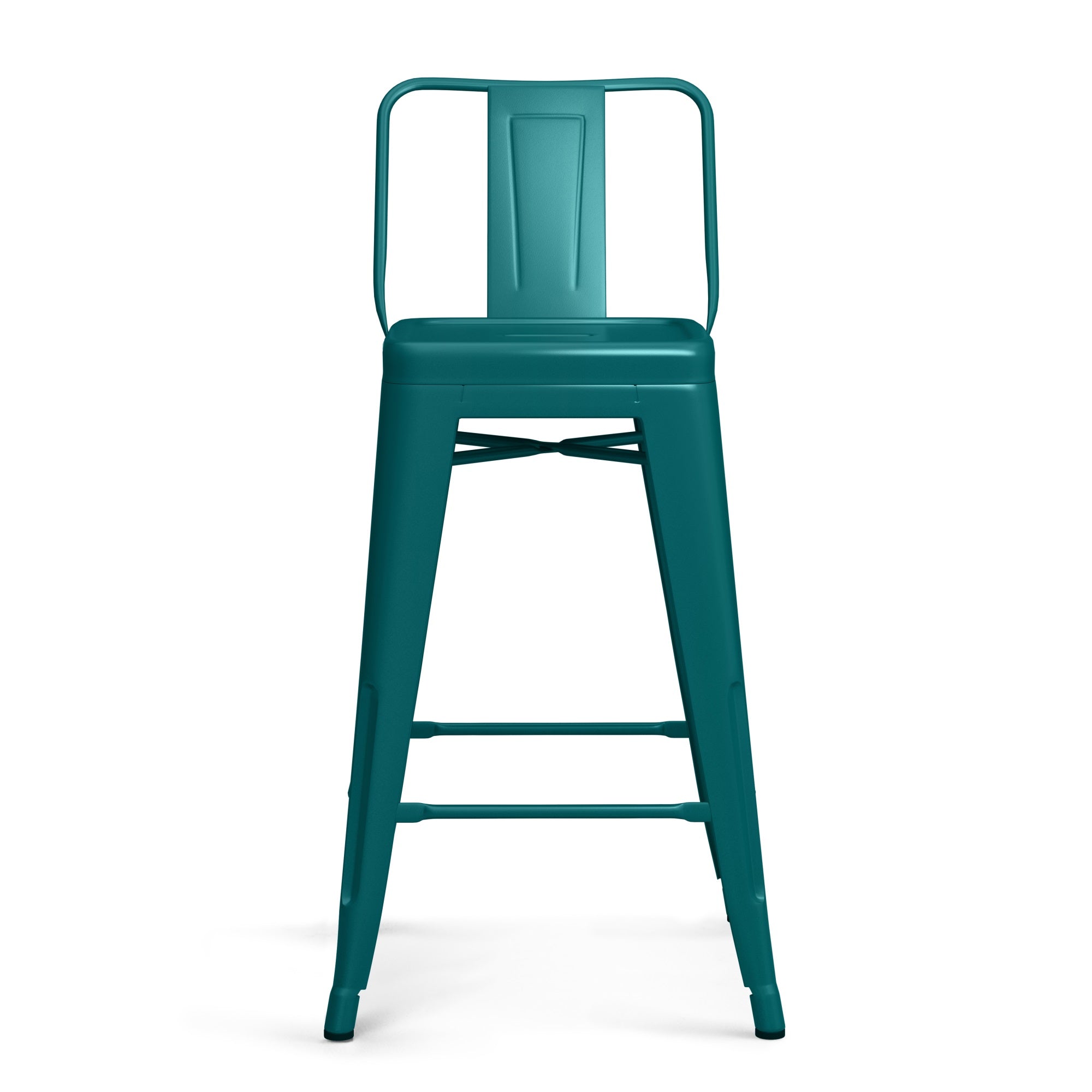 Rayne 24 Inch Metal Counter Height Stool (Set Of 4) In Teal Blue