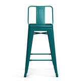 Rayne 24 Inch Metal Counter Height Stool (Set Of 4) In Teal Blue