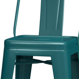 Rayne 24 Inch Metal Counter Height Stool (Set Of 4) In Teal Blue