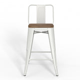 Rayne 24 Inch Metal / Wood Counter Height Stool (Set Of 2) In White