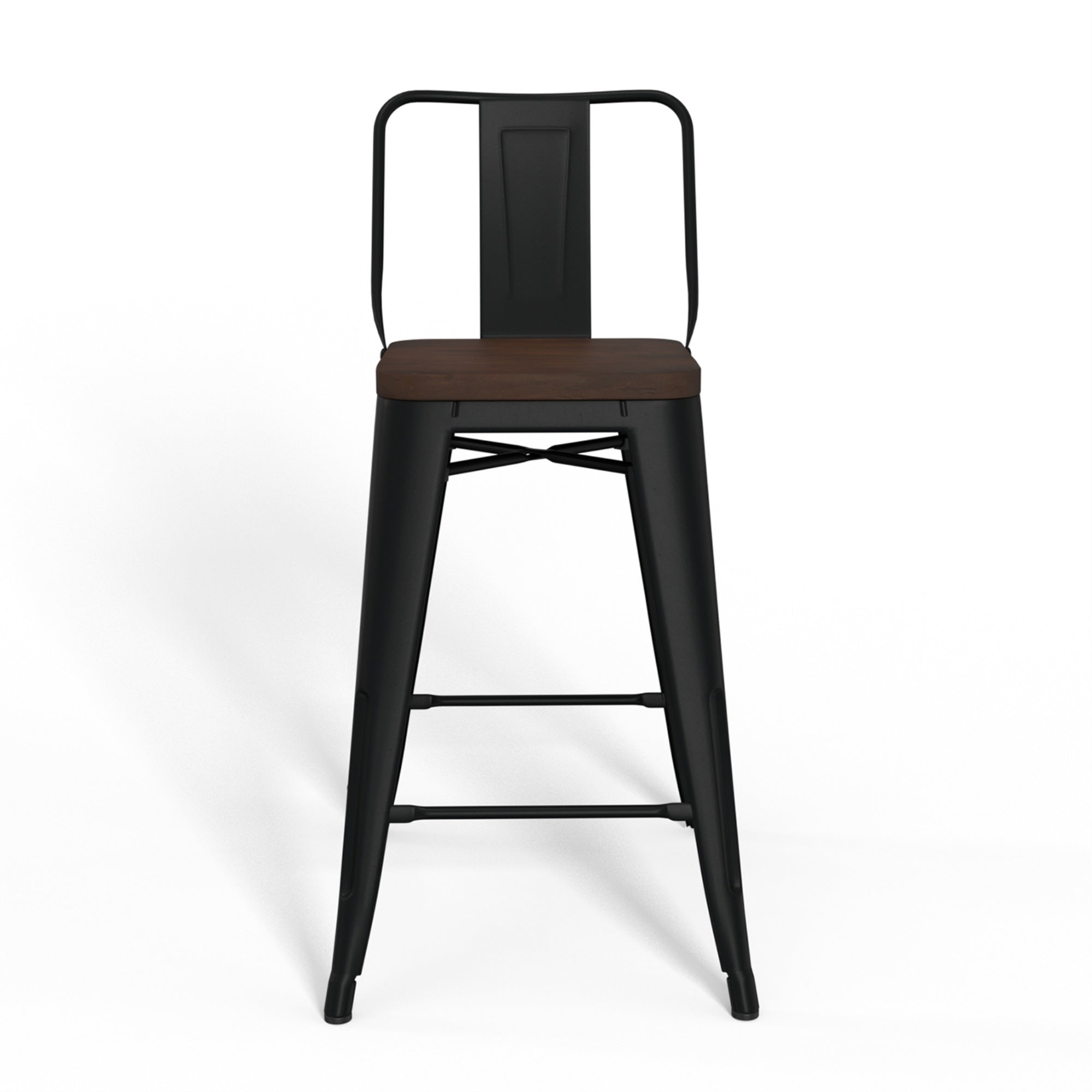 Rayne 24 Inch Metal / Wood Counter Height Stool (Set Of 4) In Black
