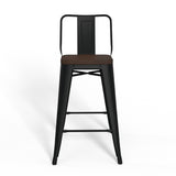 Rayne 24 Inch Metal / Wood Counter Height Stool (Set Of 4) In Black