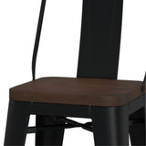 Rayne 24 Inch Metal / Wood Counter Height Stool (Set Of 4) In Black