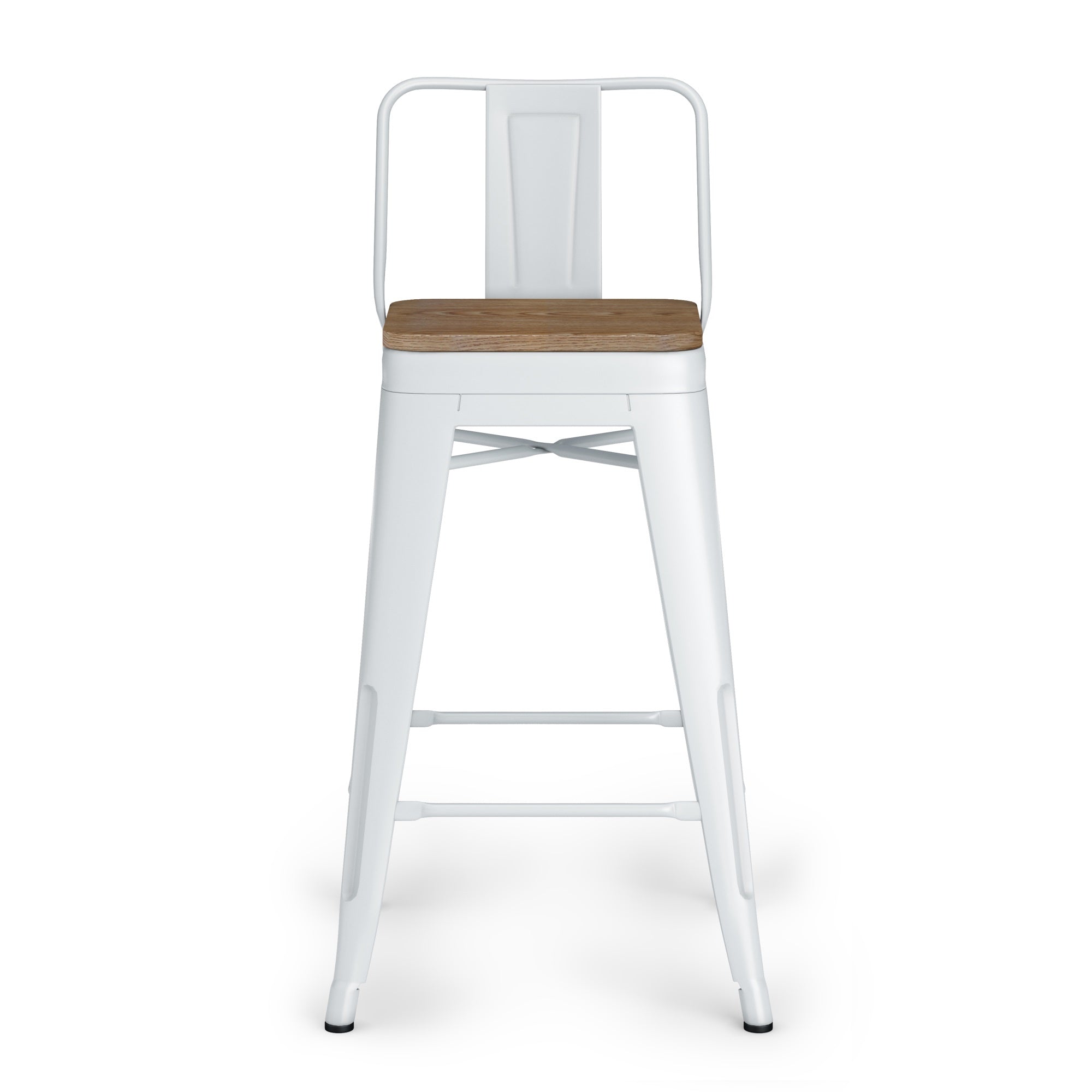 Rayne 24 Inch Metal / Wood Counter Height Stool (Set Of 4) In White