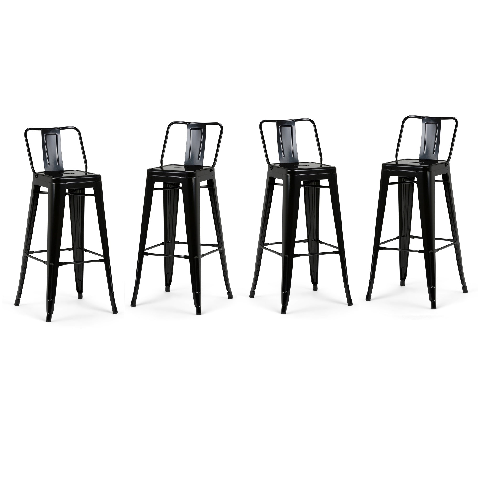 Rayne 30 Inch Metal Bar Stool (Set Of 4) In Black