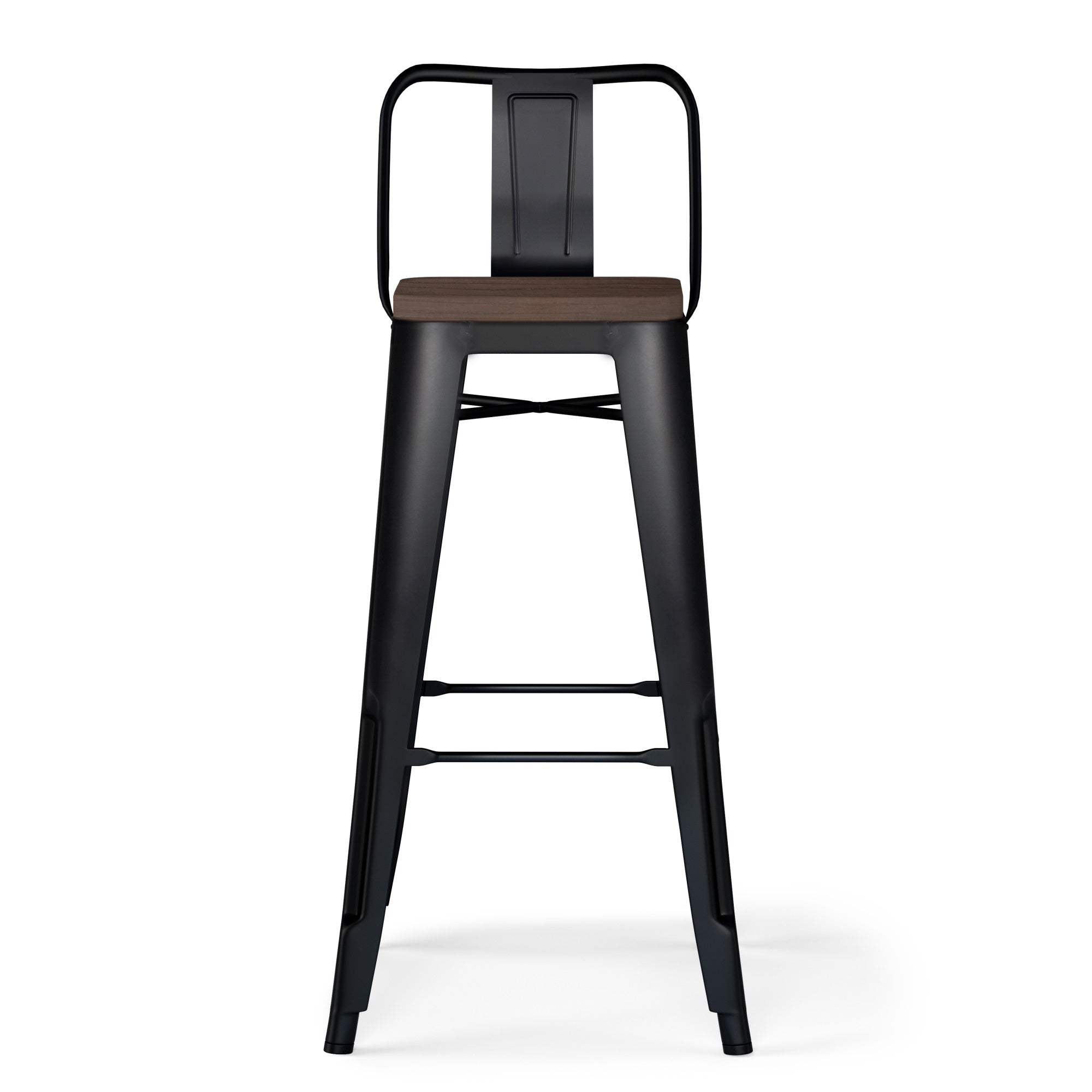 Rayne 30 Inch Metal / Wood Bar Stool (Set Of 2) In Black