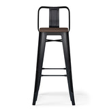 Rayne 30 Inch Metal / Wood Bar Stool (Set Of 2) In Black