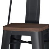 Rayne 30 Inch Metal / Wood Bar Stool (Set Of 2) In Black
