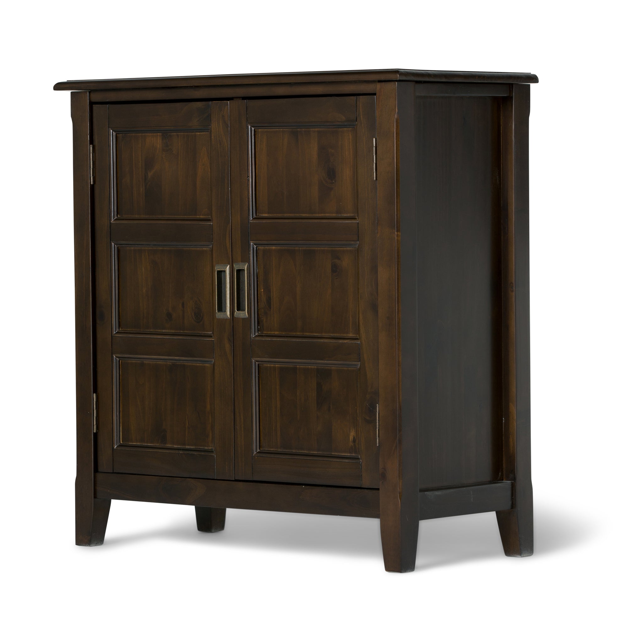 Burlington Solid Wood 30 Inch Wide Transitional Low Storage Cabinet In Mahogany Brown