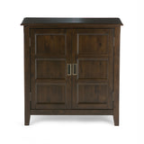 Burlington Solid Wood 30 Inch Wide Transitional Low Storage Cabinet In Mahogany Brown