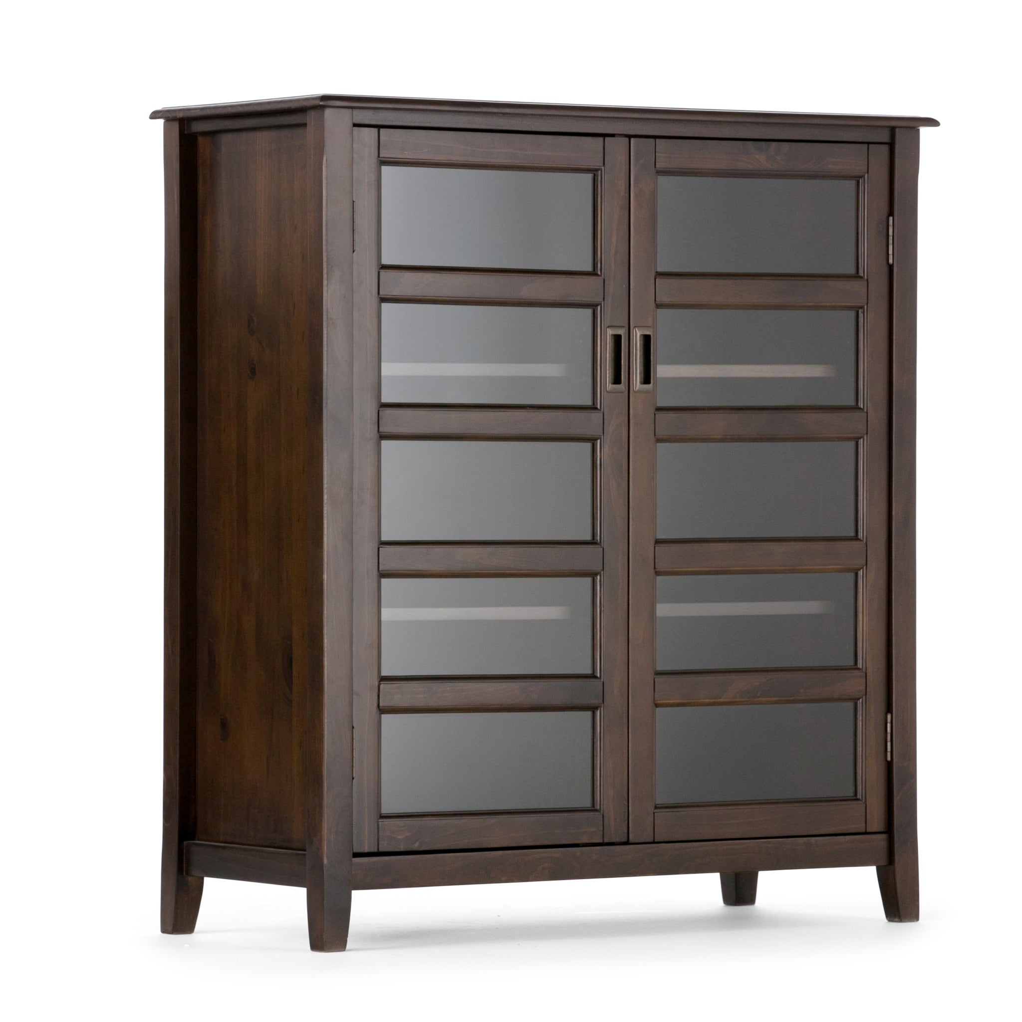 Burlington Solid Wood 40 Inch Wide Transitional Medium Storage Cabinet In Mahogany Brown